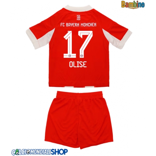 Maglie da calcio Bayern Munich Michael Olise #17 Prima Maglia Bambino 2025-26 Manica Corta + Pantaloni corti)